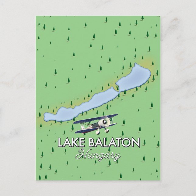 Postal Mapa de Lago Balaton Hungría (Anverso)