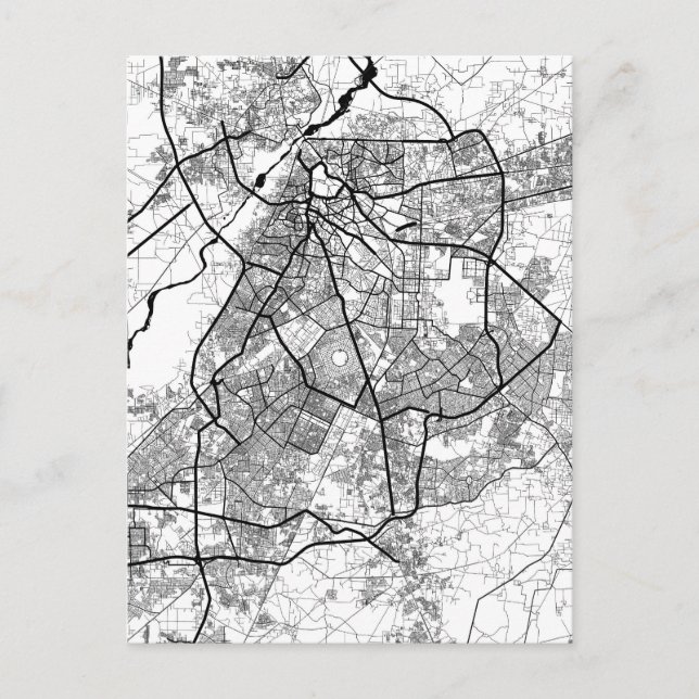 Postal Mapa de Lahore Pakistán (Anverso)