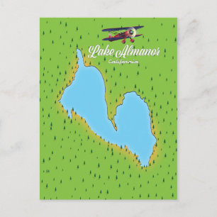 Postal Mapa de Lake Almanor California USA
