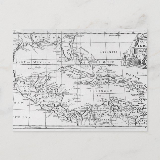 Postal Mapa de las Antillas (Anverso)