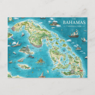 Postal Mapa de las Bahamas