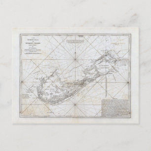 Postal Mapa de las Bermudas