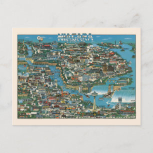 Postal Mapa de las Cataratas del Niágara