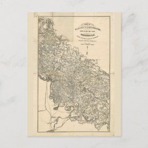 Postal Mapa de las cercanías de Richmond Virginia (1864)