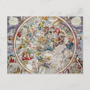 Postal Mapa de las constelaciones cristianas tal y como s