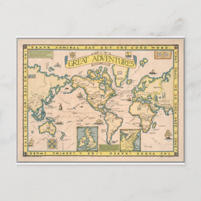 Postal Mapa de las grandes aventuras (Anverso)