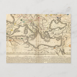 Postal Mapa de las incursiones de los bárbaros