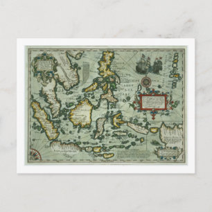Postal Mapa de las Indias Orientales, pub. Amsterdam en 1