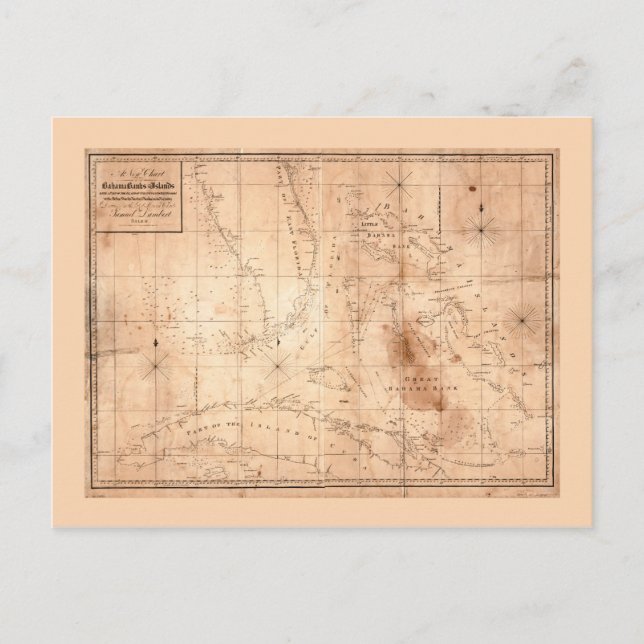 Postal Mapa de las Islas Bahama (1817) (Anverso)