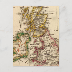 Postal Mapa de las Islas Británicas