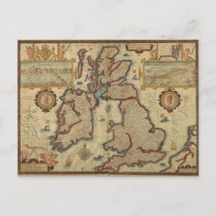 Postal Mapa de las Islas Británicas, 1552 - 1629