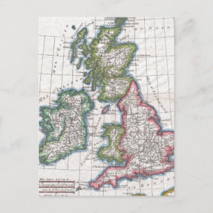 Postal Mapa de las Islas Británicas (1780)