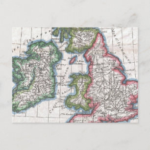 Postal Mapa de las Islas Británicas (1780)