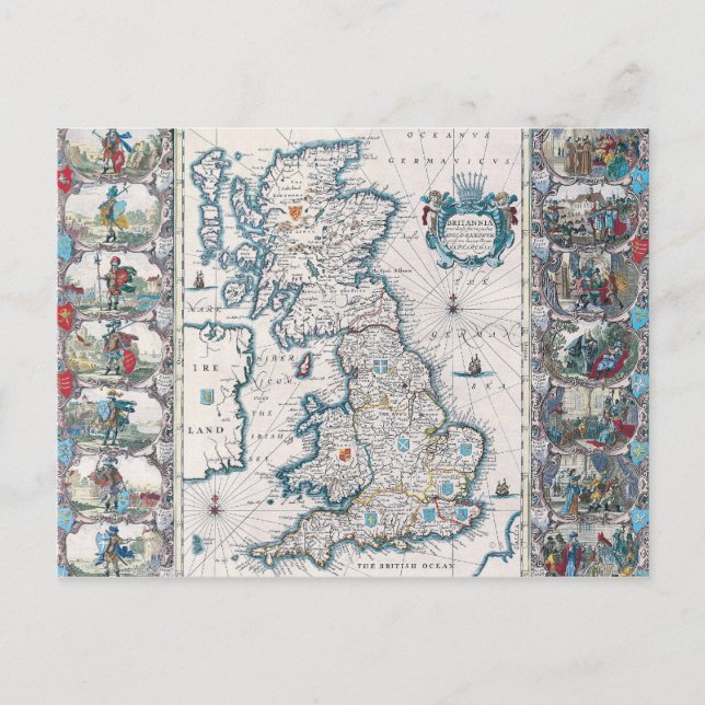 Postal Mapa de las Islas Británicas 2 (Anverso)