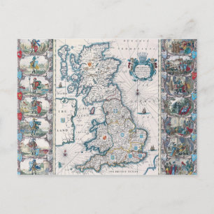 Postal Mapa de las Islas Británicas 2
