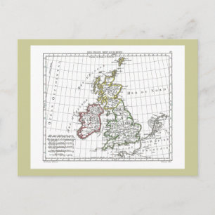 Postal Mapa de las Islas Británicas de 1806