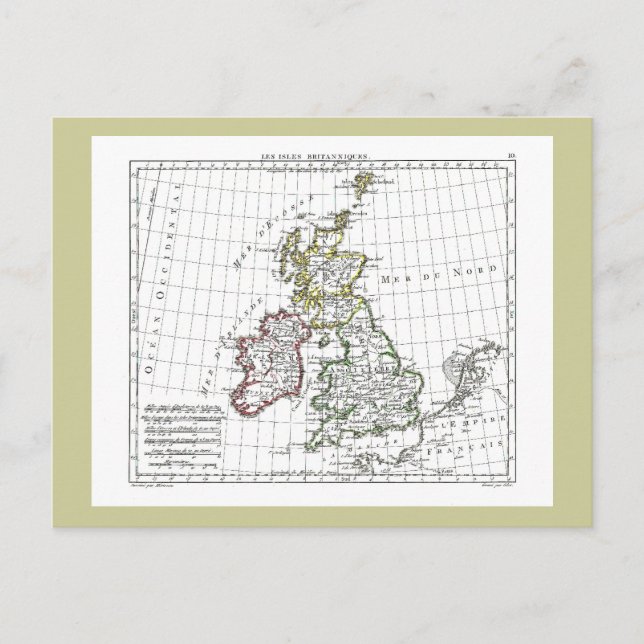 Postal Mapa de las Islas Británicas de 1806 (Anverso)
