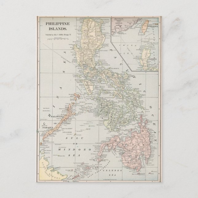 Postal Mapa de las Islas Filipinas (1901) (Anverso)