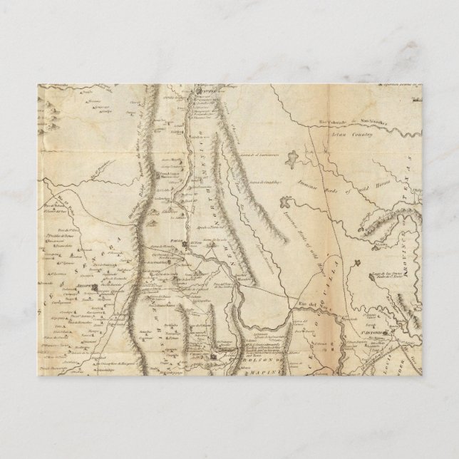 Postal Mapa de las provincias internas de Nueva España (Anverso)