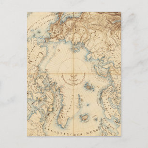 Postal Mapa de las regiones árticas y adyacentes (1855)
