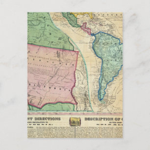 Postal Mapa de las regiones de oro de California