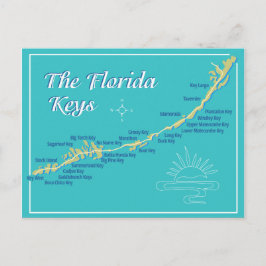 Postal Mapa de las teclas de Florida