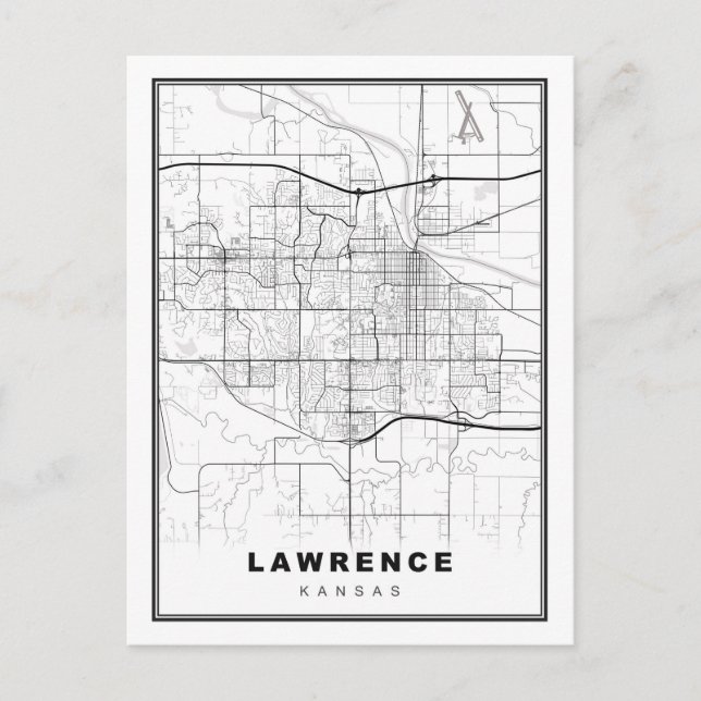 Postal Mapa de Lawrence (Anverso)