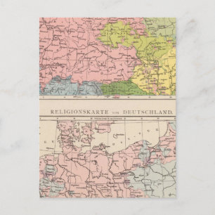 Postal Mapa de lenguas y religiones en Alemania