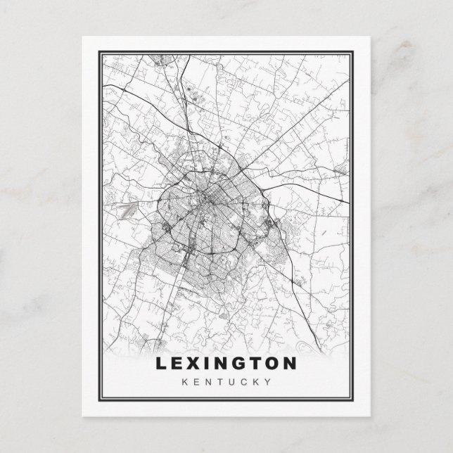 Postal Mapa de Lexington (Anverso)