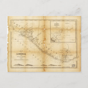 Postal Mapa de Liberia (1870)