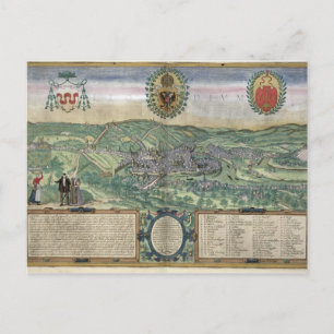 Postal Mapa de Lieja, de 'Civitates Orbis Terrarum' por G