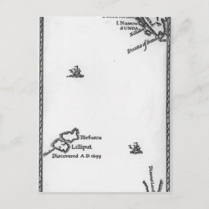 Postal Mapa de Lilliput y Blefuscu