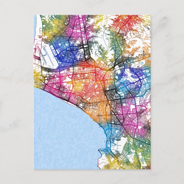 Postal Mapa de Lima Perú (Anverso)