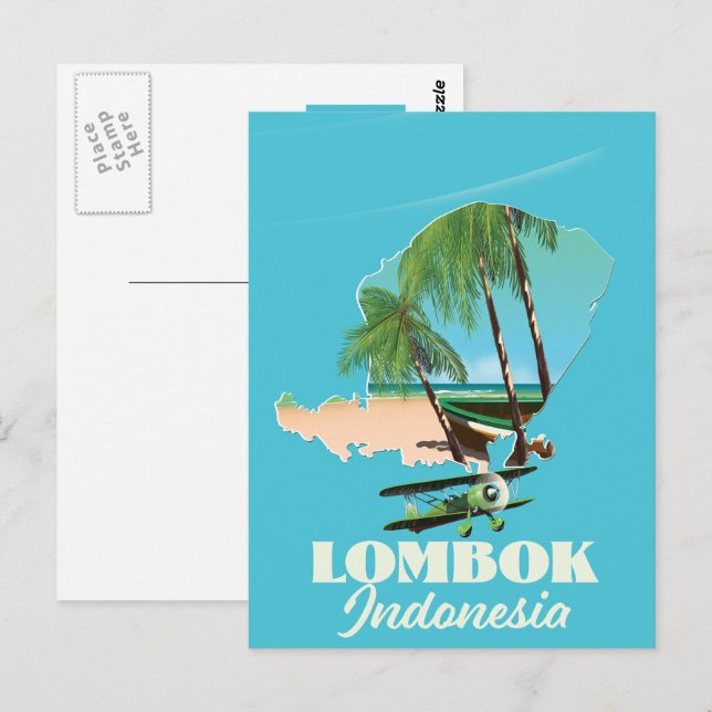 Postal Mapa de Lombok Indonesia (Anverso / Reverso)