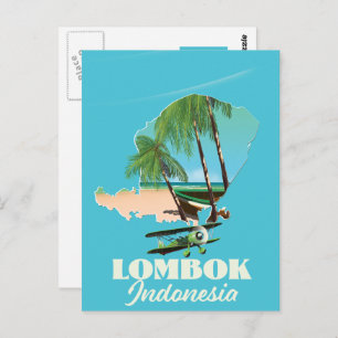 Postal Mapa de Lombok Indonesia