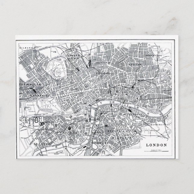 Postal Mapa de Londres (Anverso)