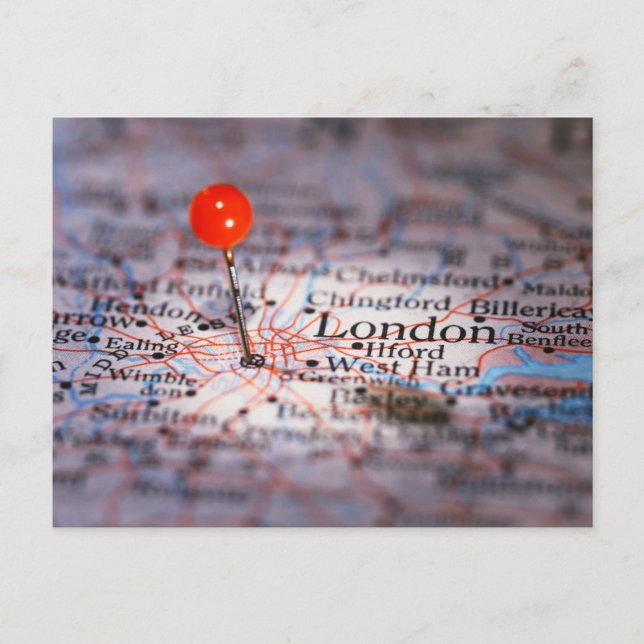 Postal Mapa de LONDRES (Anverso)