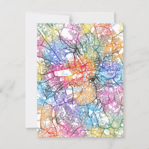 Postal Mapa de Londres en Inglaterra