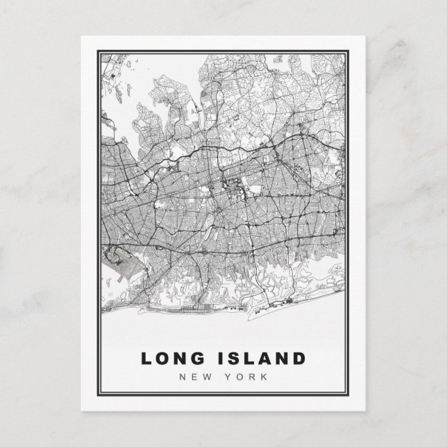 Postal Mapa de Long Island (Anverso)