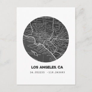 Postal Mapa de Los Ángeles
