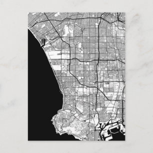 Postal Mapa de Los Ángeles California