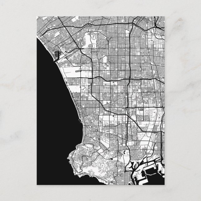 Postal Mapa de Los Ángeles California (Anverso)