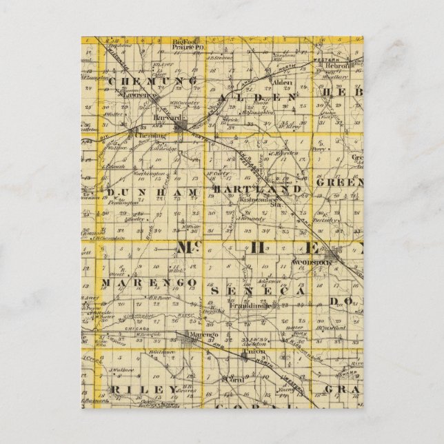 Postal Mapa de los condados de Boone y McHenry (Anverso)