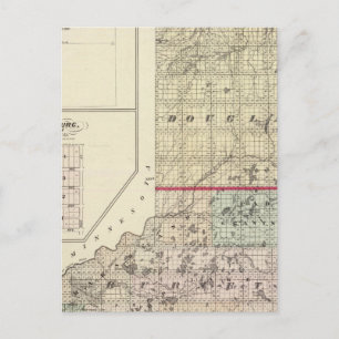 Postal Mapa de los condados de Douglas y Burnett