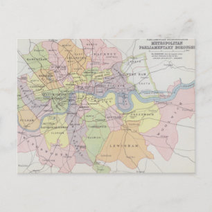 Postal Mapa de los consejos parlamentarios metropolitanos