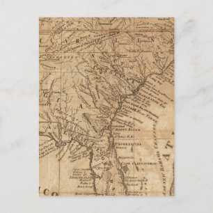 Postal Mapa de los estados de Virginia y Carolina del Nor