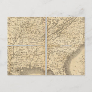 Postal Mapa De Los Estados Del Sur