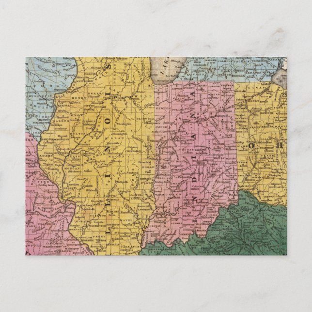 Postal Mapa de los Estados Occidentales (Anverso)