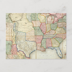 Postal Mapa de los Estados Unidos