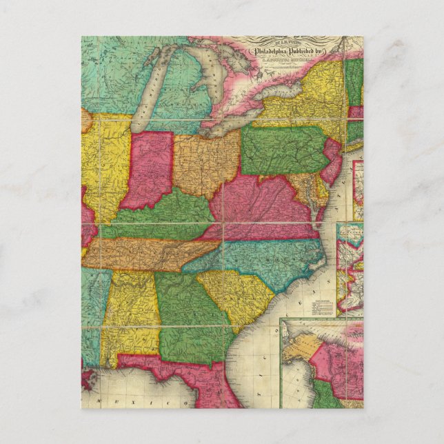 Postal Mapa de los Estados Unidos 2 (Anverso)